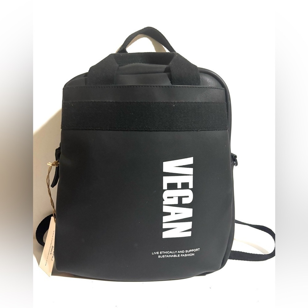 Vegan unisex Black Backpack